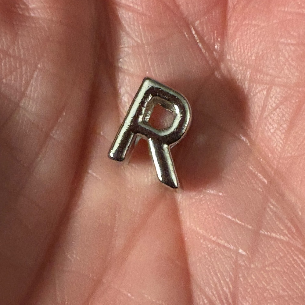 Charm-For Bracelet-The Letter R iin Stainless steel,